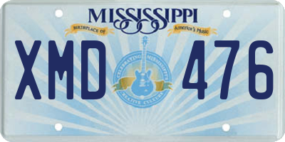 MS license plate XMD476