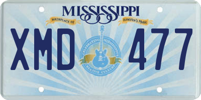 MS license plate XMD477