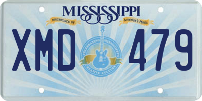 MS license plate XMD479