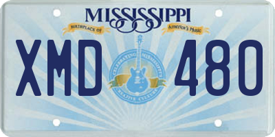 MS license plate XMD480