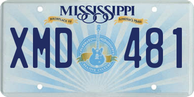 MS license plate XMD481