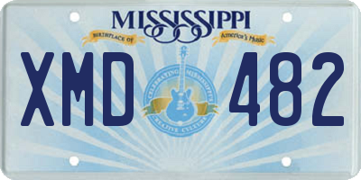 MS license plate XMD482