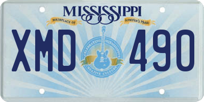 MS license plate XMD490