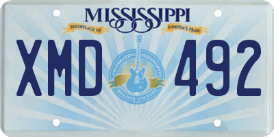 MS license plate XMD492