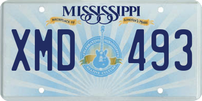 MS license plate XMD493