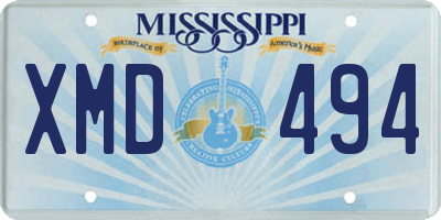 MS license plate XMD494