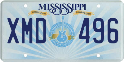 MS license plate XMD496