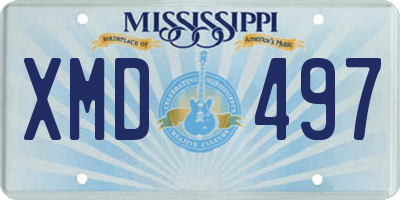 MS license plate XMD497
