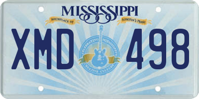 MS license plate XMD498