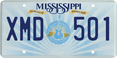 MS license plate XMD501