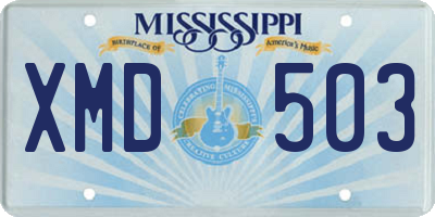 MS license plate XMD503