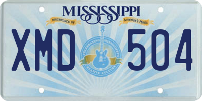 MS license plate XMD504