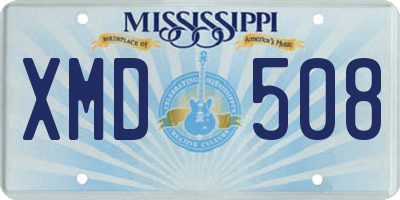 MS license plate XMD508