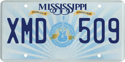 MS license plate XMD509