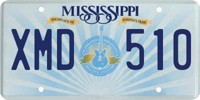 MS license plate XMD510