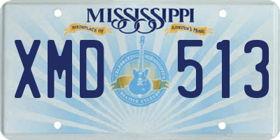 MS license plate XMD513