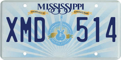MS license plate XMD514