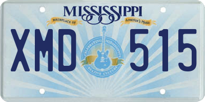MS license plate XMD515