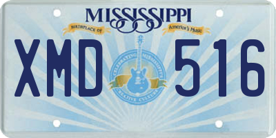 MS license plate XMD516