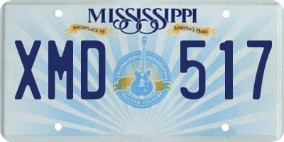 MS license plate XMD517