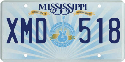 MS license plate XMD518