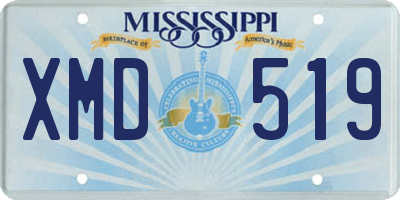 MS license plate XMD519