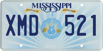 MS license plate XMD521