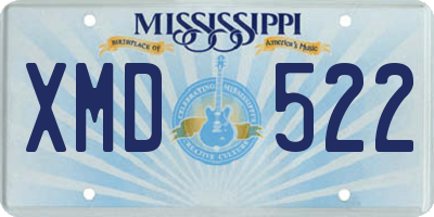 MS license plate XMD522