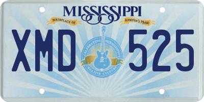 MS license plate XMD525