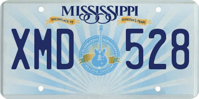 MS license plate XMD528