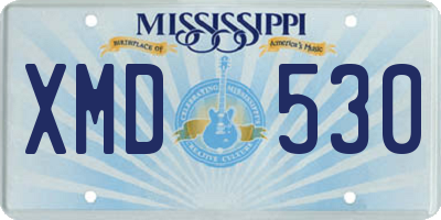 MS license plate XMD530
