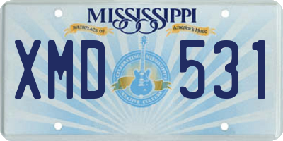 MS license plate XMD531