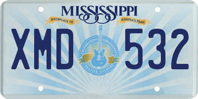 MS license plate XMD532