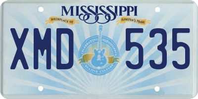 MS license plate XMD535