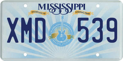 MS license plate XMD539