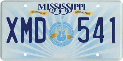 MS license plate XMD541