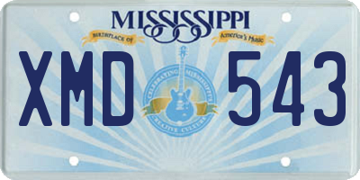 MS license plate XMD543