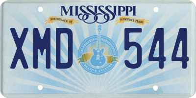MS license plate XMD544