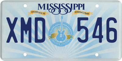 MS license plate XMD546