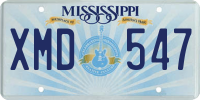 MS license plate XMD547