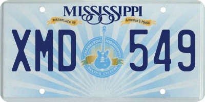 MS license plate XMD549