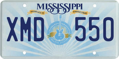 MS license plate XMD550