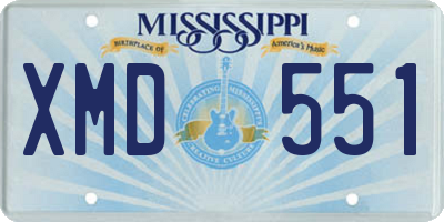 MS license plate XMD551