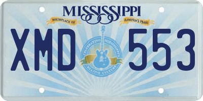 MS license plate XMD553