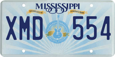MS license plate XMD554
