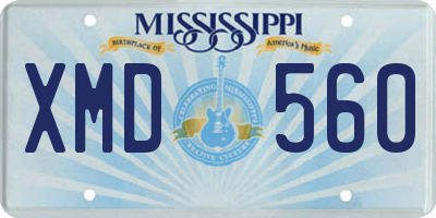 MS license plate XMD560