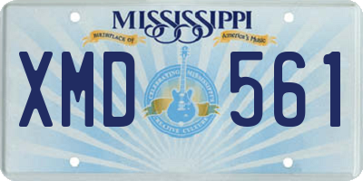 MS license plate XMD561