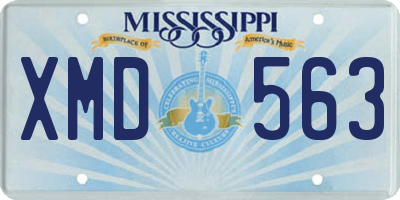 MS license plate XMD563