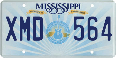 MS license plate XMD564