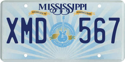 MS license plate XMD567